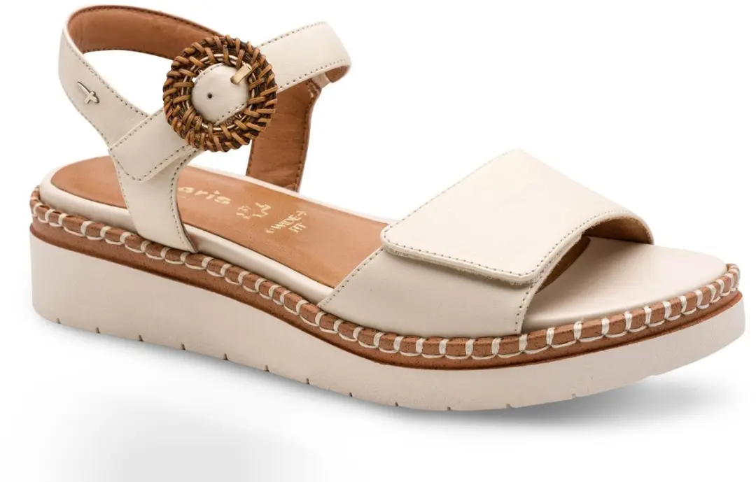 Leren sandalen met plateauzool Comfort