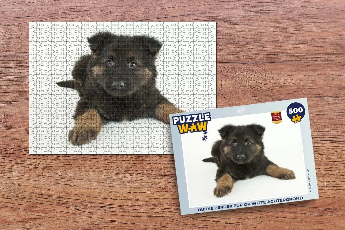PuzzleWow Legpuzzel Duitse Herder Pup 500 Stuks - Multicolor