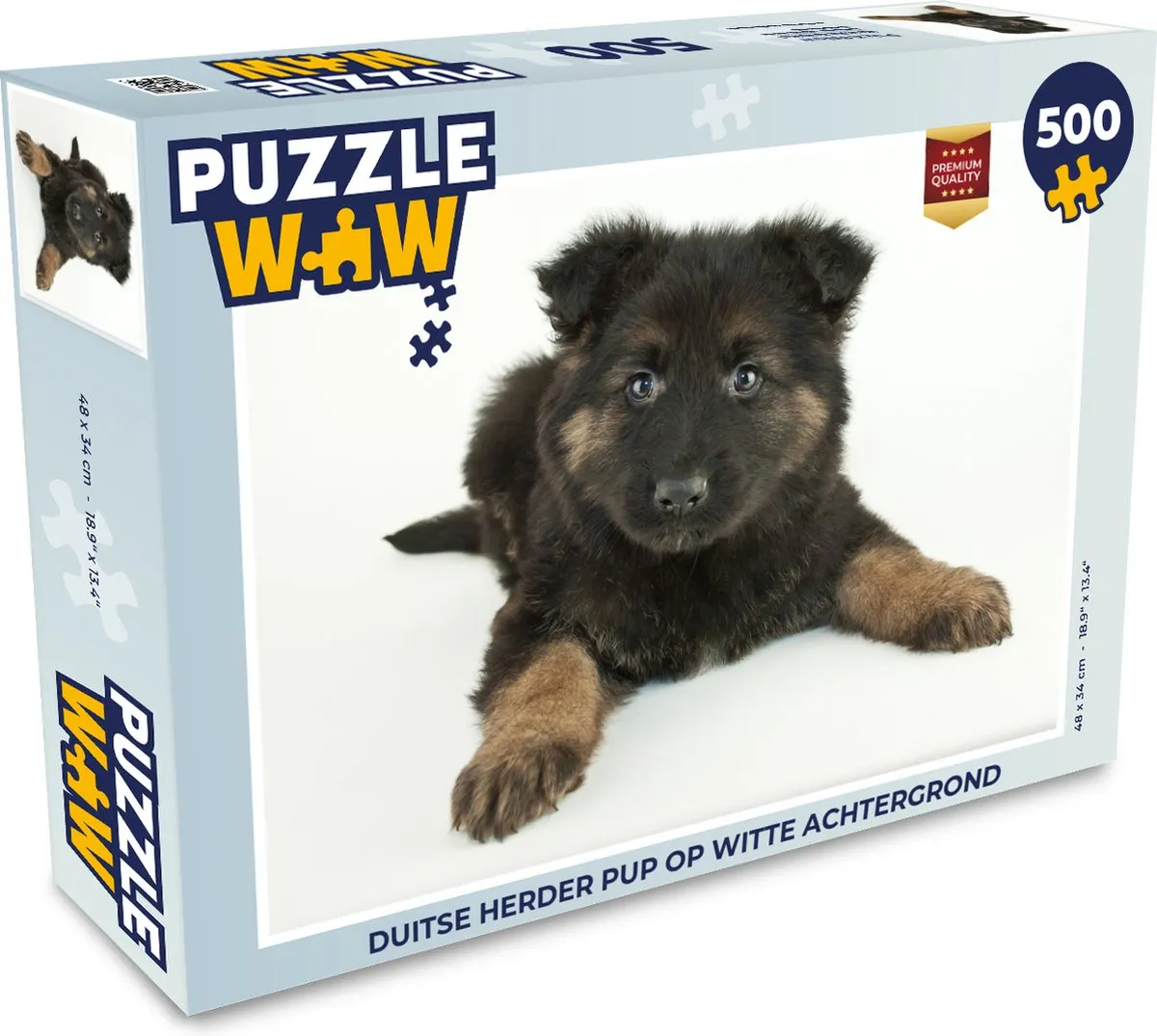 PuzzleWow Legpuzzel Duitse Herder Pup 500 Stuks - Multicolor