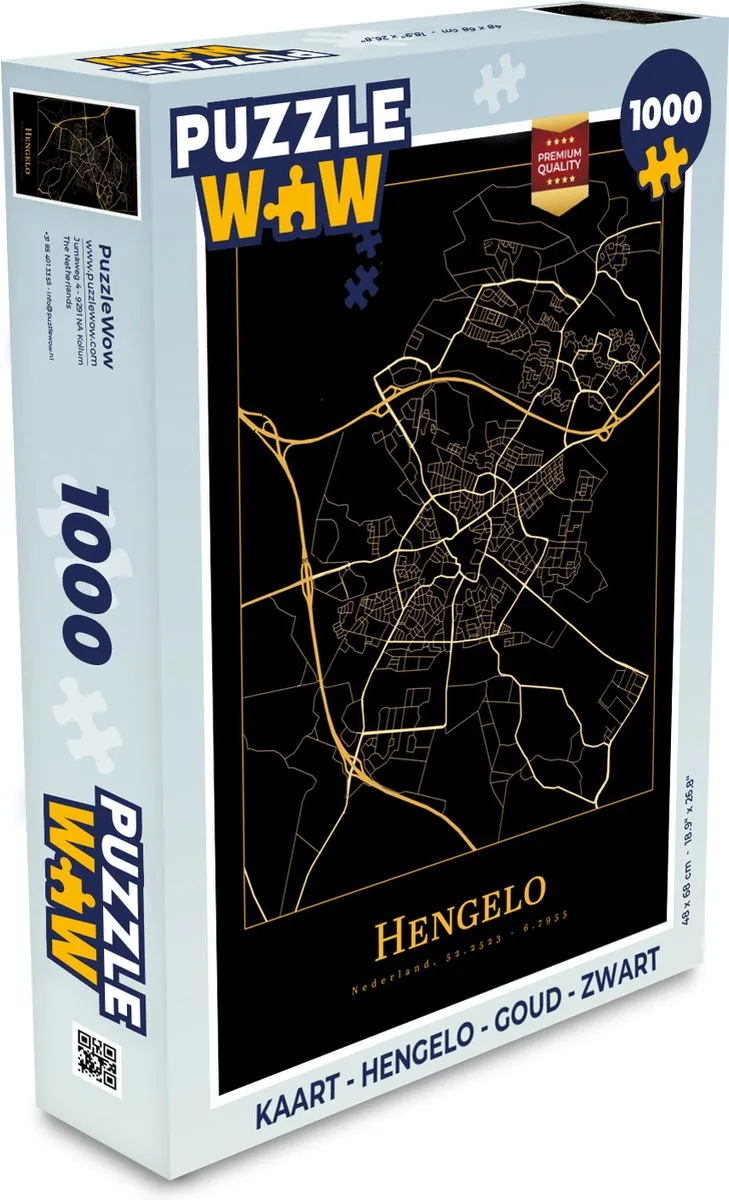 PuzzleWow Hengelo Legpuzzel 1000 Stuks - Multicolor