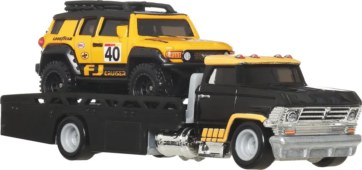Hot Wheels TOYOTA FJ Cruiser Voertuigenset JBM33 - Zwart/Geel