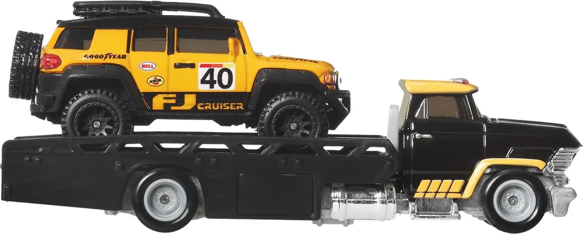 Hot Wheels TOYOTA FJ Cruiser Voertuigenset JBM33 - Zwart/Geel