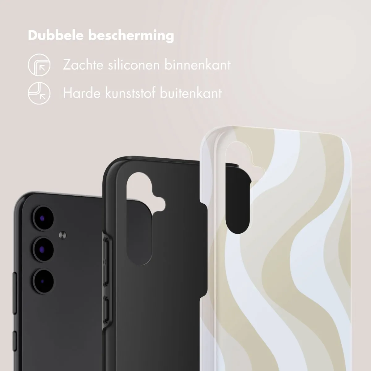 Selencia Hoesje Samsung Galaxy A34 Desert Waves Beige