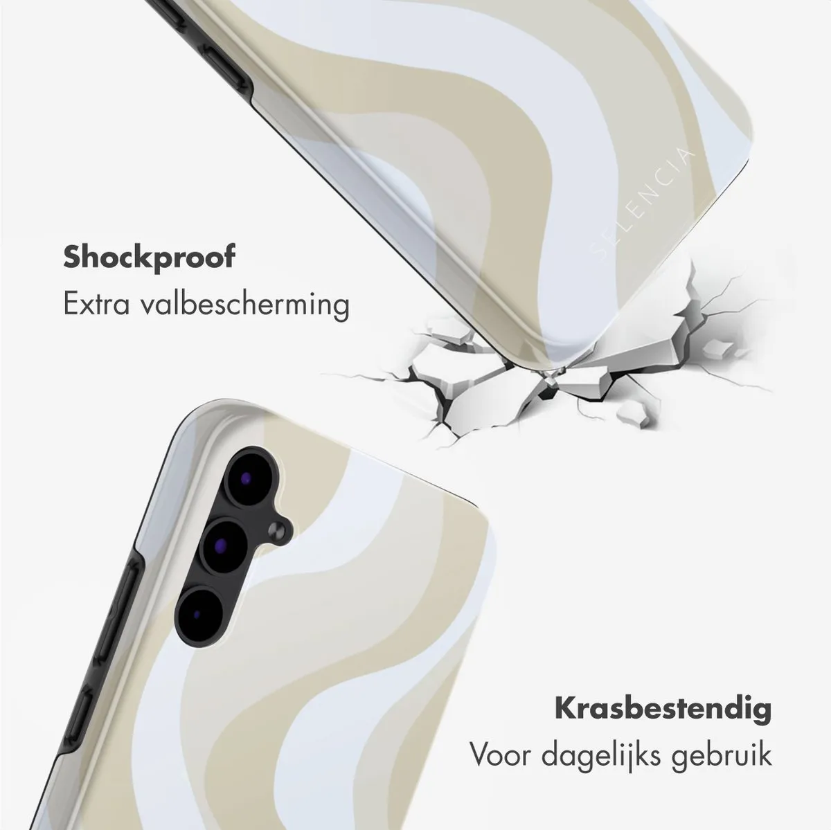 Selencia Hoesje Samsung Galaxy A34 Desert Waves Beige