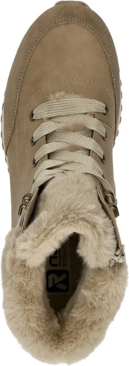 Rieker Dames Veterboot W0670-20 - Beige - Maat 37