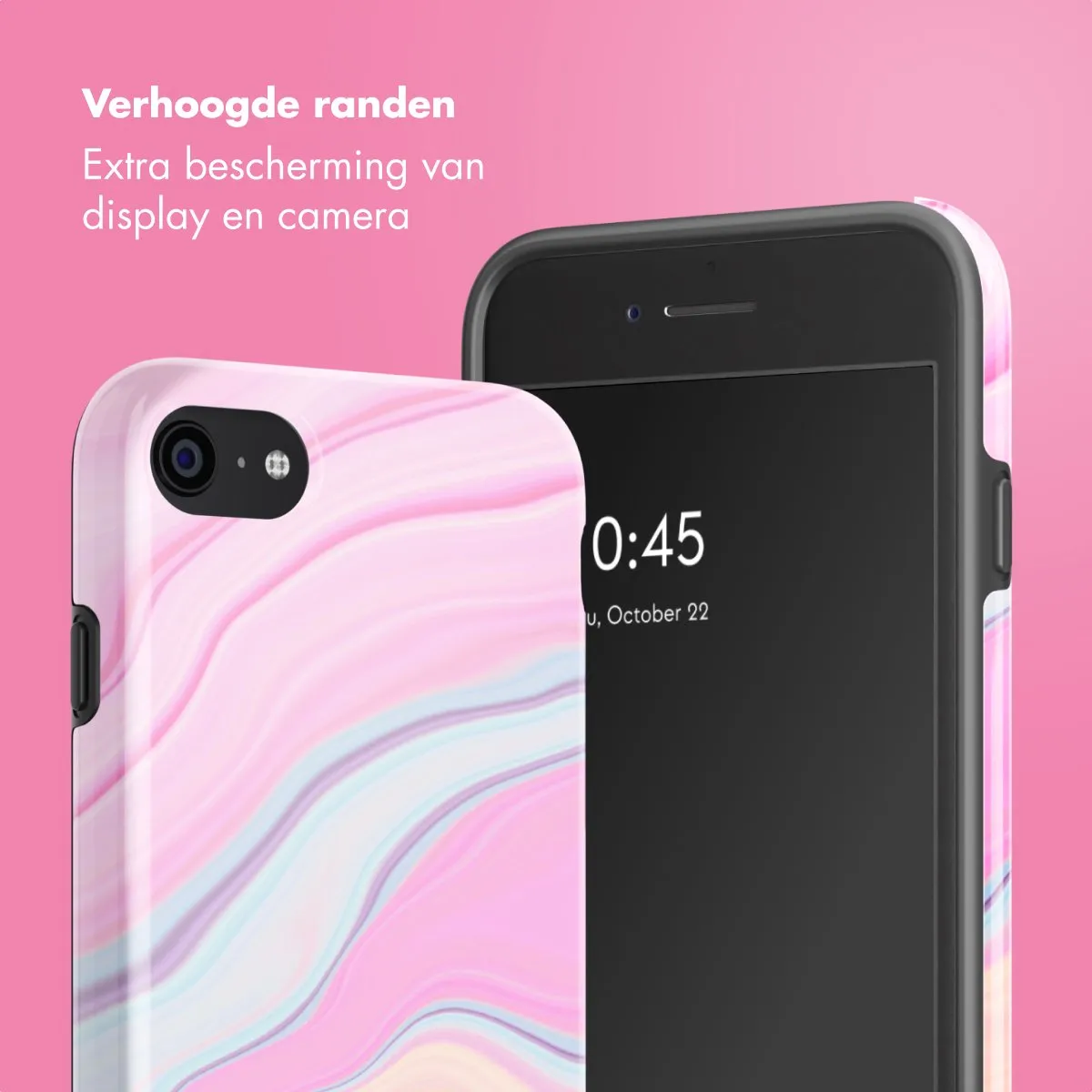 Selencia Hoesje iPhone SE/8/7/6s/6 - Pastel Lipstick Marble