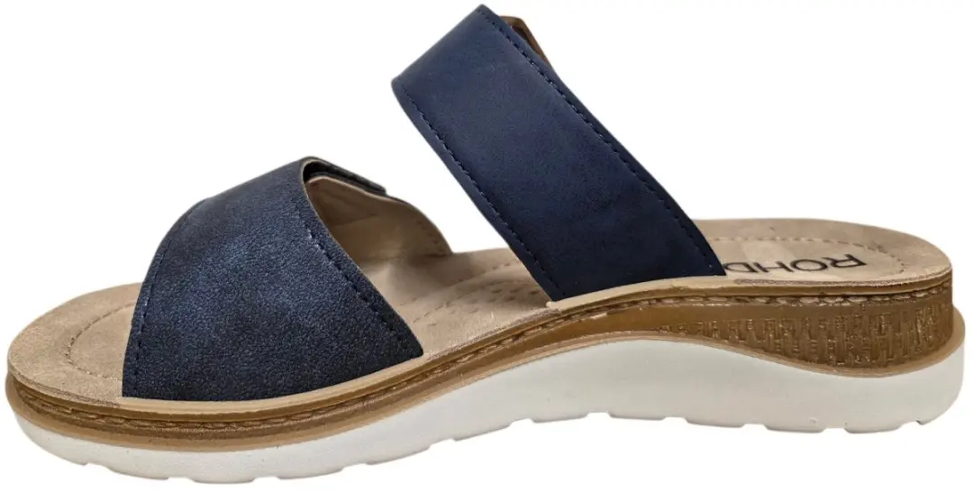 Rohde 1301 Slides Blauw Nubuck Dames - 37