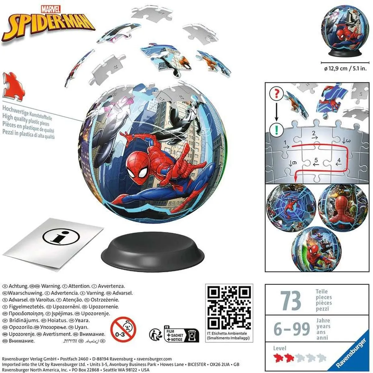 Ravensburger Spider-Man 3D Puzzel 72 Stuks - Meerkleurig