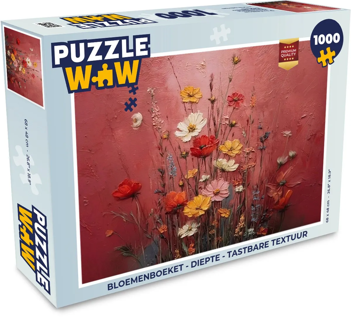 PuzzleWow Bloemenboeket Legpuzzel 1000 Stuks - Tastbare textuur