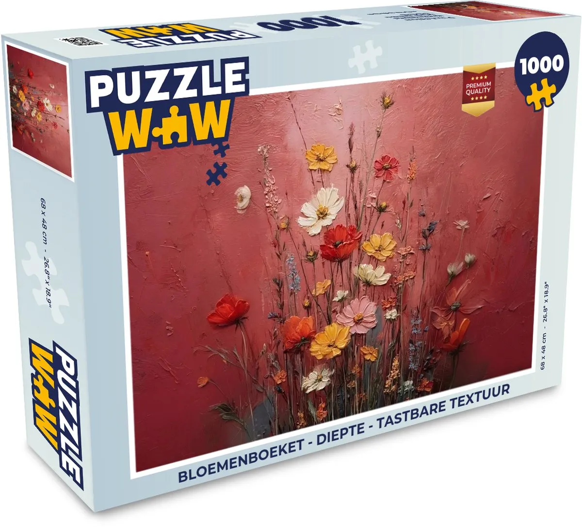 PuzzleWow Bloemenboeket Legpuzzel 1000 Stuks - Tastbare textuur