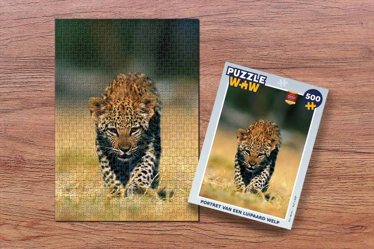PuzzleWow Luipaard Macro Legpuzzel 500 Stuks - Multicolor