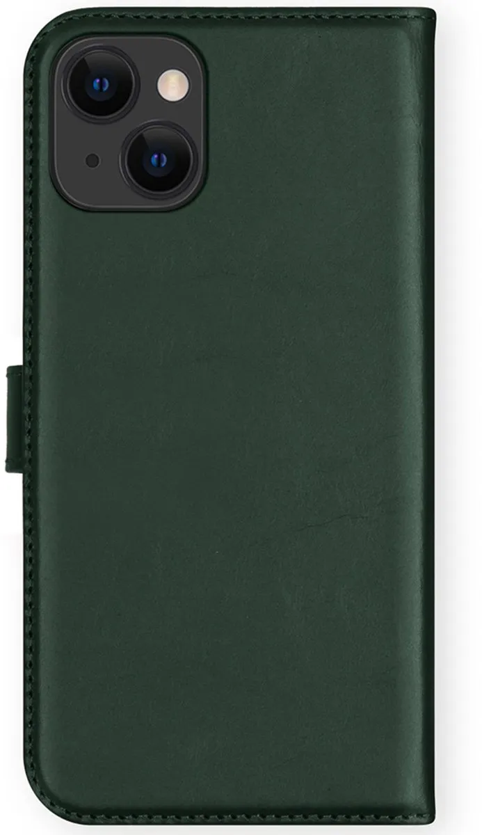 Selencia Hoesje iPhone 13 Groen - Lederen Bookcase 3 Pasjes
