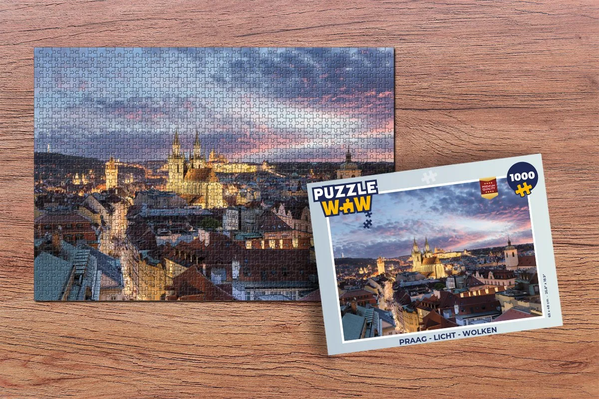 PuzzleWow Praag Wolken Legpuzzel 1000 Stuks - Multicolor