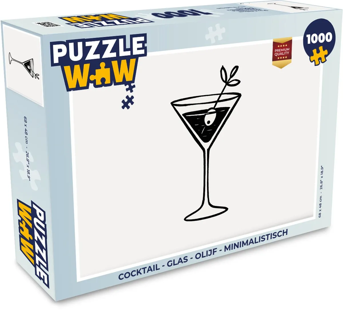 PuzzleWow Cocktail Minimalistisch Legpuzzel 1000 Stuks - MPN 8721374590967