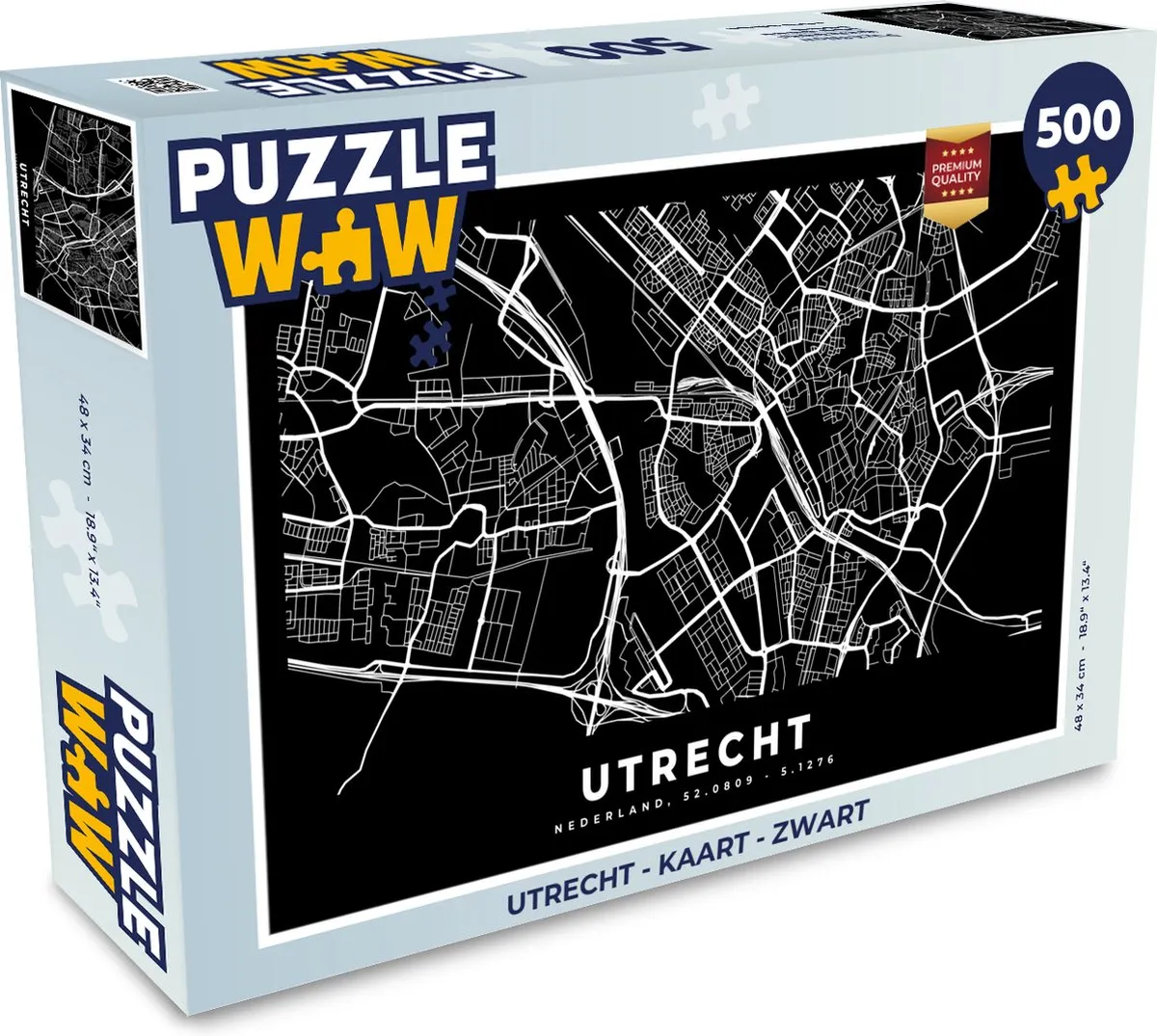 PuzzleWow Utrecht Kaart Legpuzzel 500 Stuks
