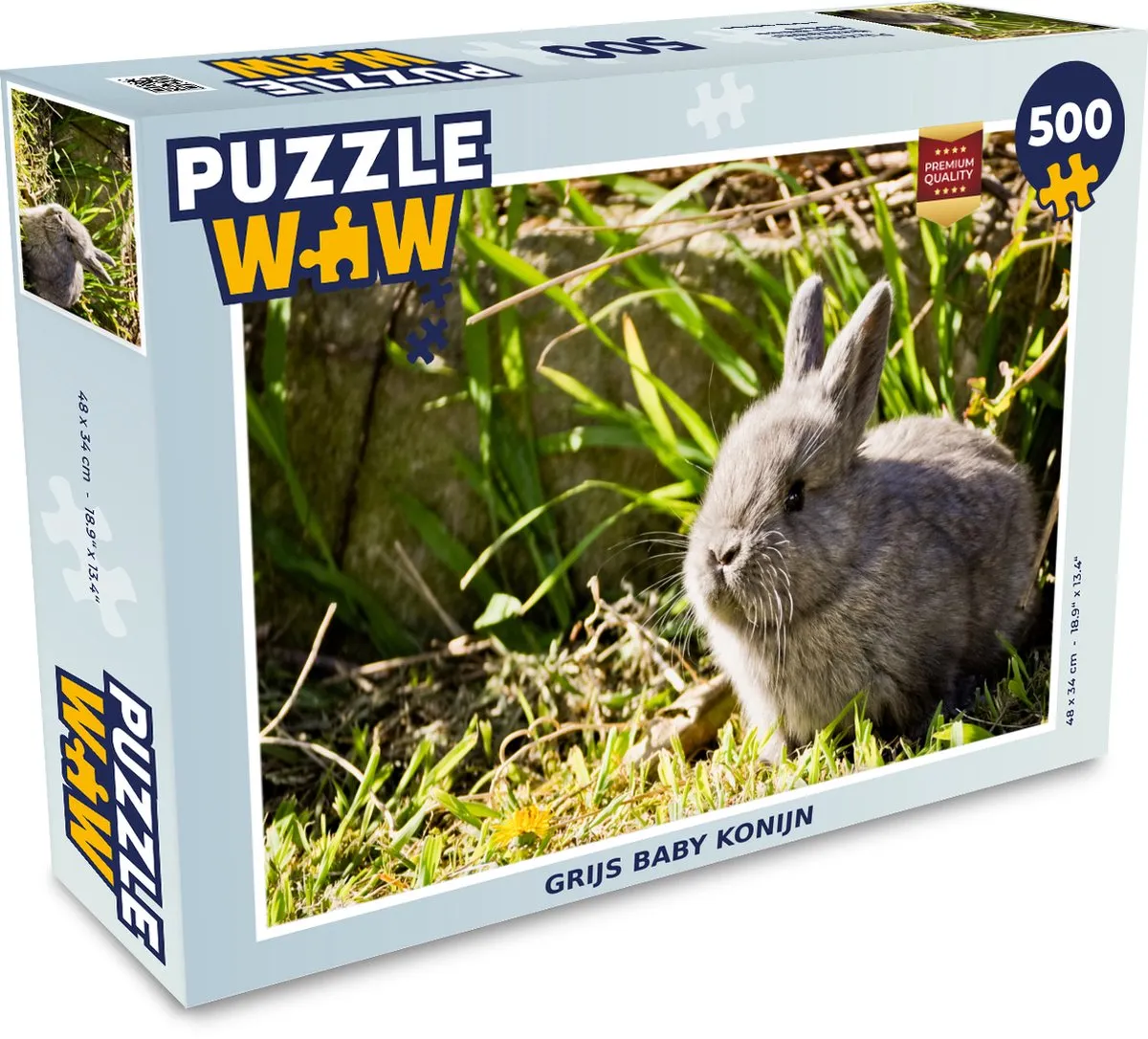 PuzzleWow Baby Konijn Legpuzzel 500 Stuks - Multicolor