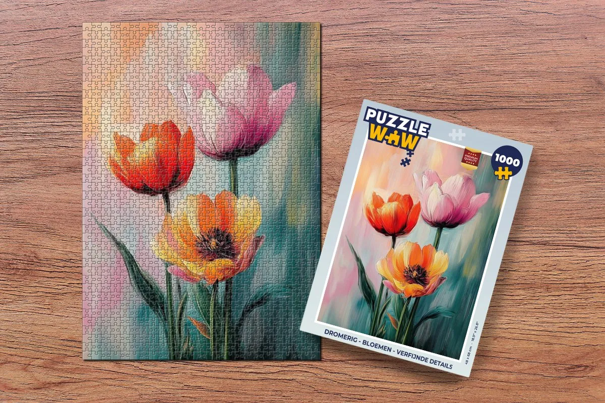 PuzzleWow Dromerig Legpuzzel 1000 Stuks - Bloemen