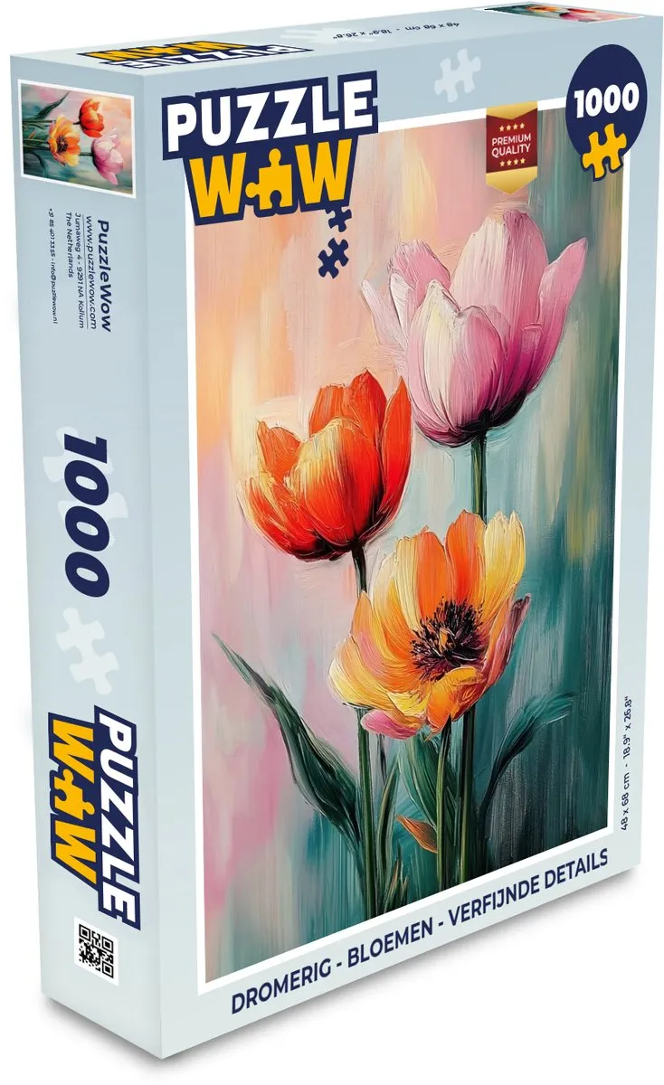 PuzzleWow Dromerig Legpuzzel 1000 Stuks - Bloemen