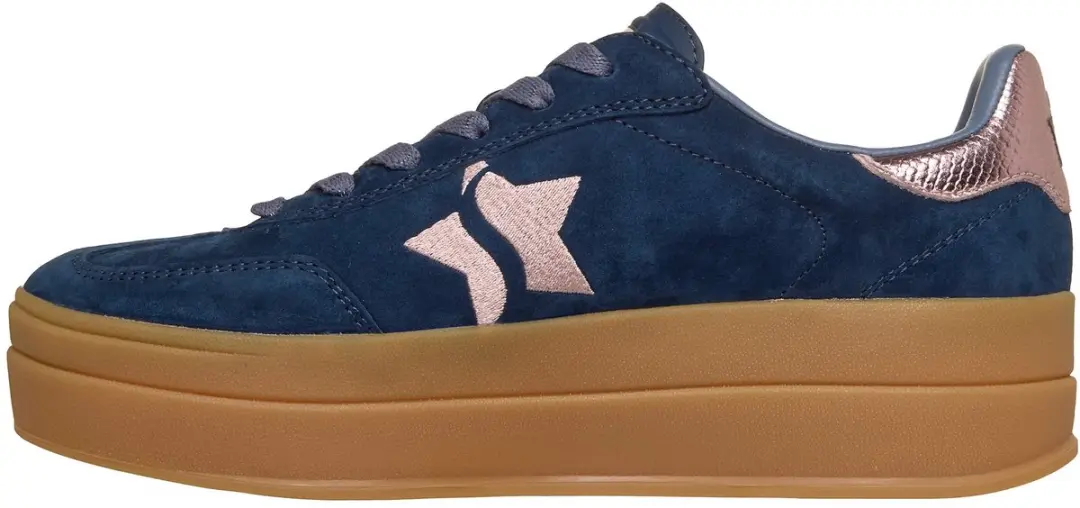 Skechers Academy Hi Dames Sneaker 185430-NVPK - Blauw - afbeelding 3 van 6