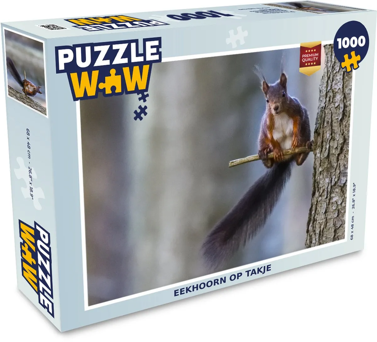 PuzzleWow Bosdier Eekhoorn Legpuzzel 1000 Stuks - Multicolor