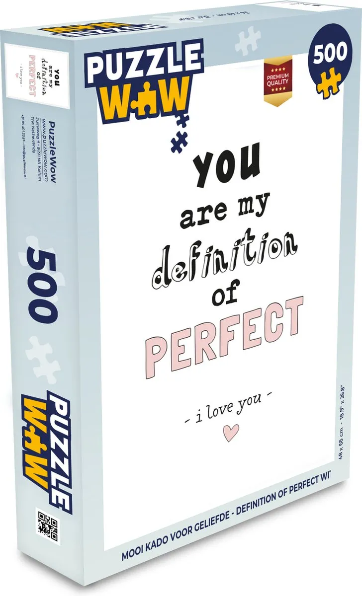 PuzzleWow Quotes Liefde Legpuzzel 500 Stuks - Multicolor