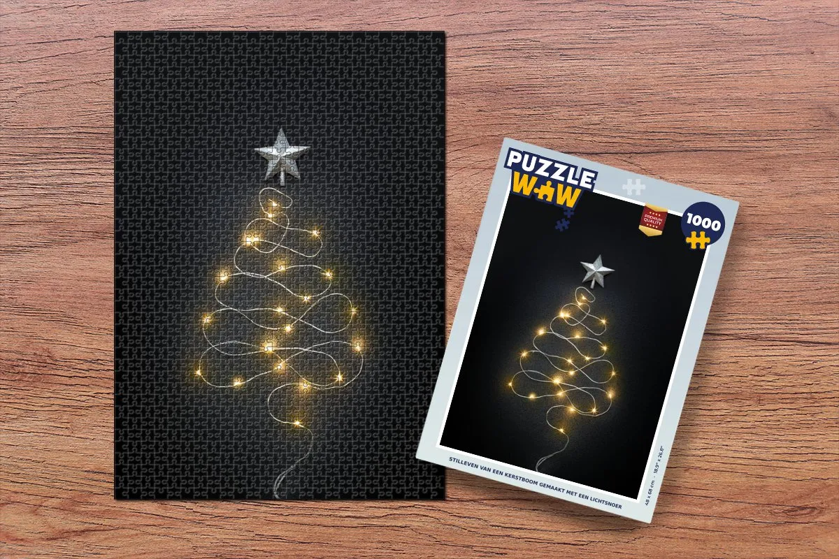 PuzzleWow Kerstboom Lichtjes Legpuzzel 1000 Stuks - Multicolor
