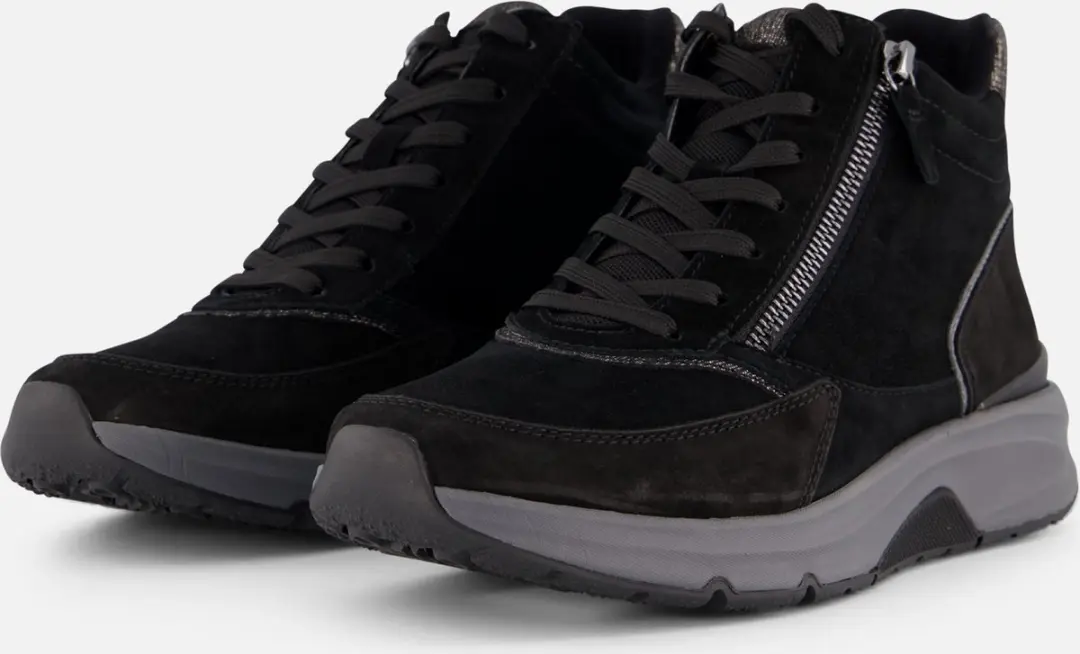 Gabor Rollingsoft Veterboots zwart Suede