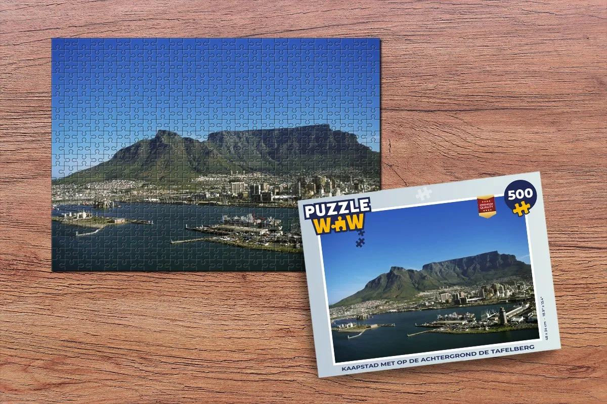 PuzzleWow Kaapstad Tafelberg Legpuzzel 500 Stuks - Multicolor