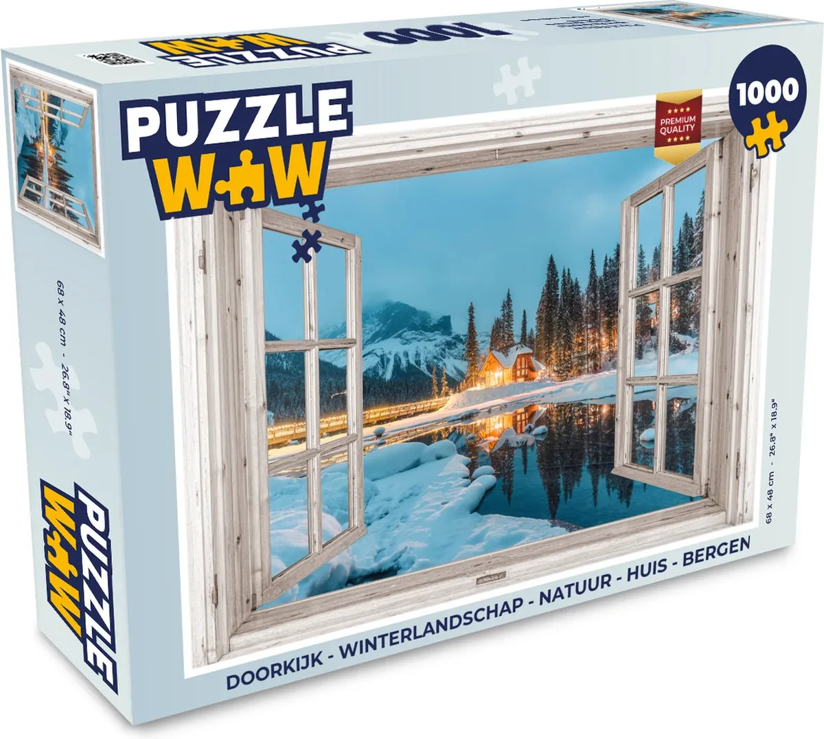 PuzzleWow Doorkijk Winterlandschap Legpuzzel 1000 Stuks - Bergmeer