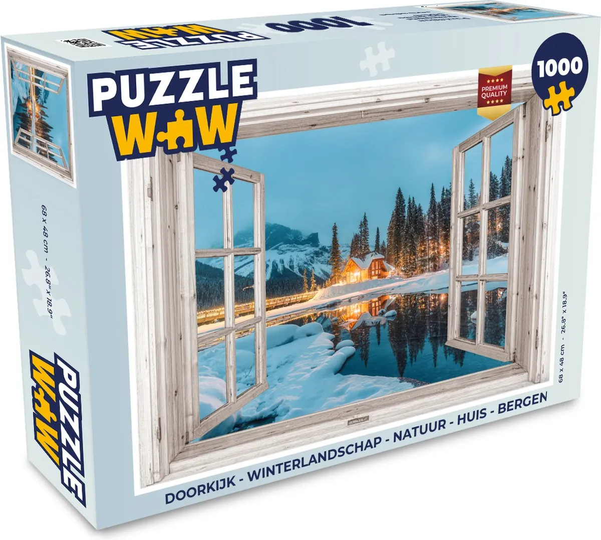 PuzzleWow Doorkijk Winterlandschap Legpuzzel 1000 Stuks - Bergmeer