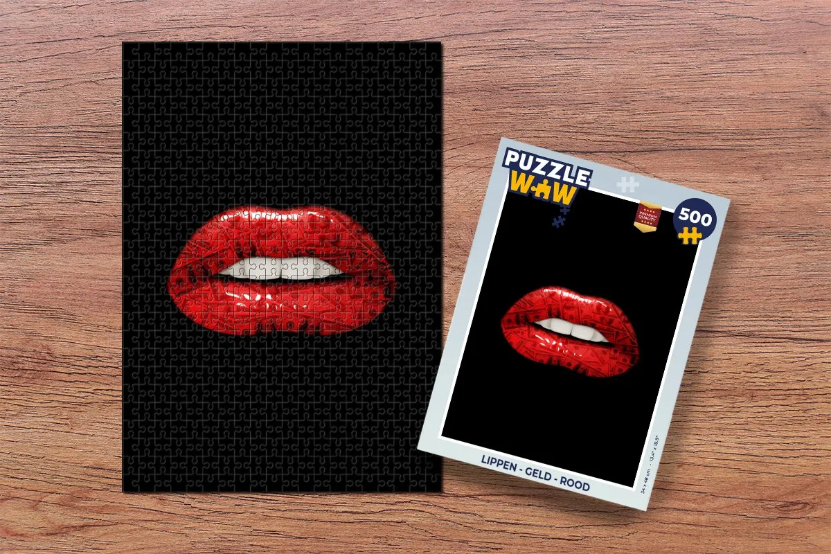 PuzzleWow Lippen Geld Rood Legpuzzel 500 Stuks - MPN 7421633540535