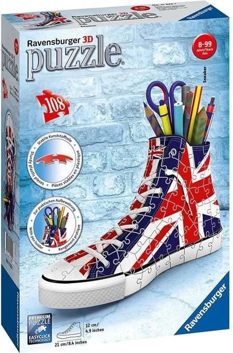 Ravensburger Sneaker Engelse vlag 3D Puzzel 108 Stuks