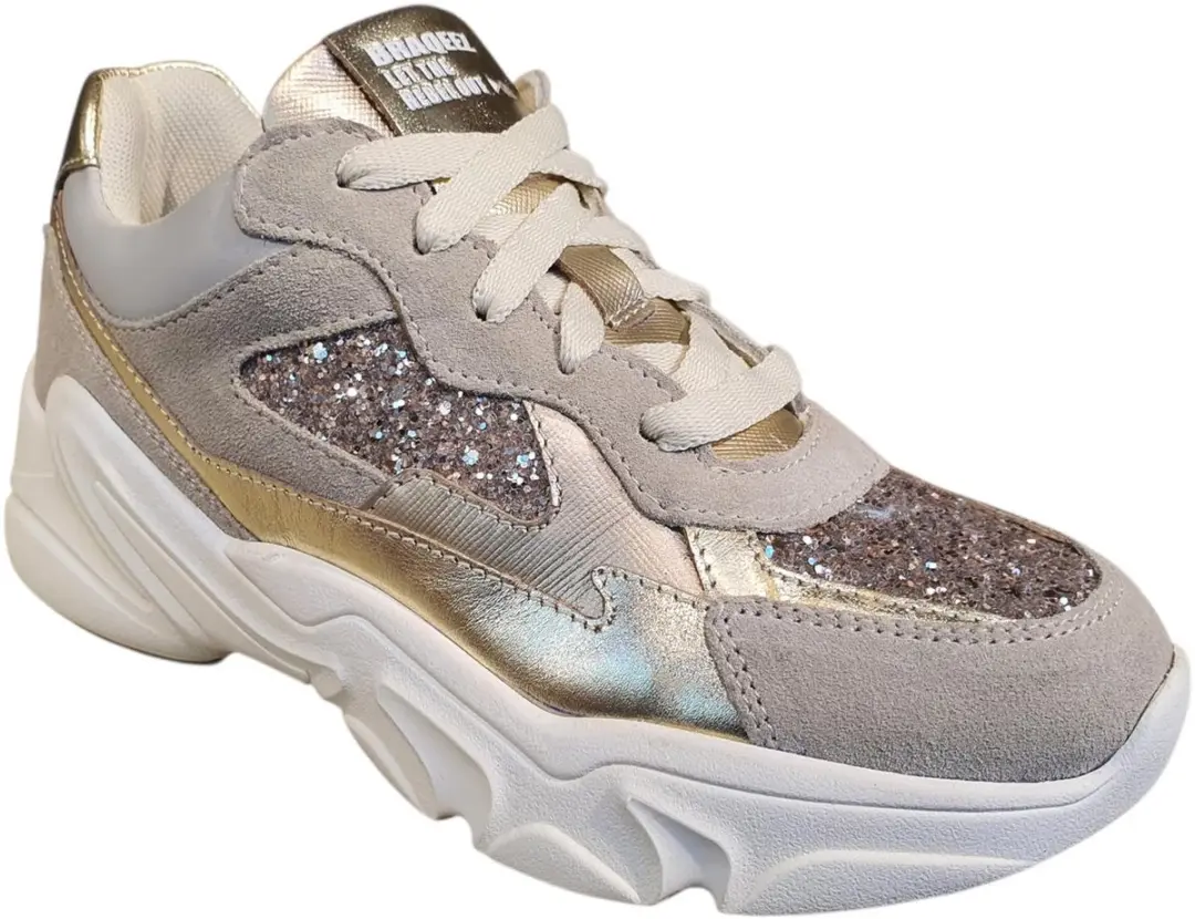 Braqeez 426160-403 Meisjes Lage Sneakers - Beige - Maat 35 - afbeelding 3 van 6