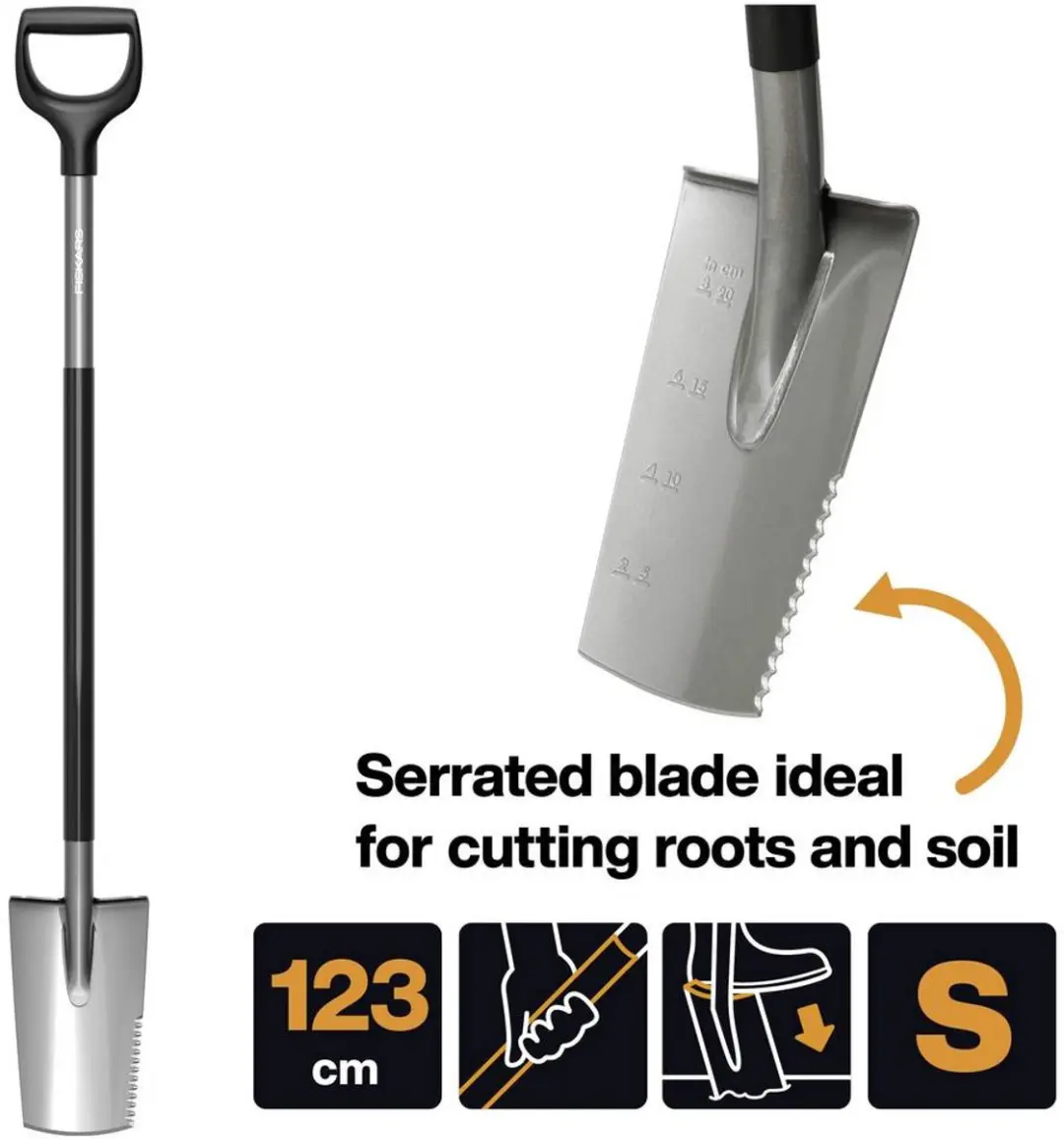 Fiskars Spade 1066714 - Werkbreedte 18cm D-greep - afbeelding 2 van 2