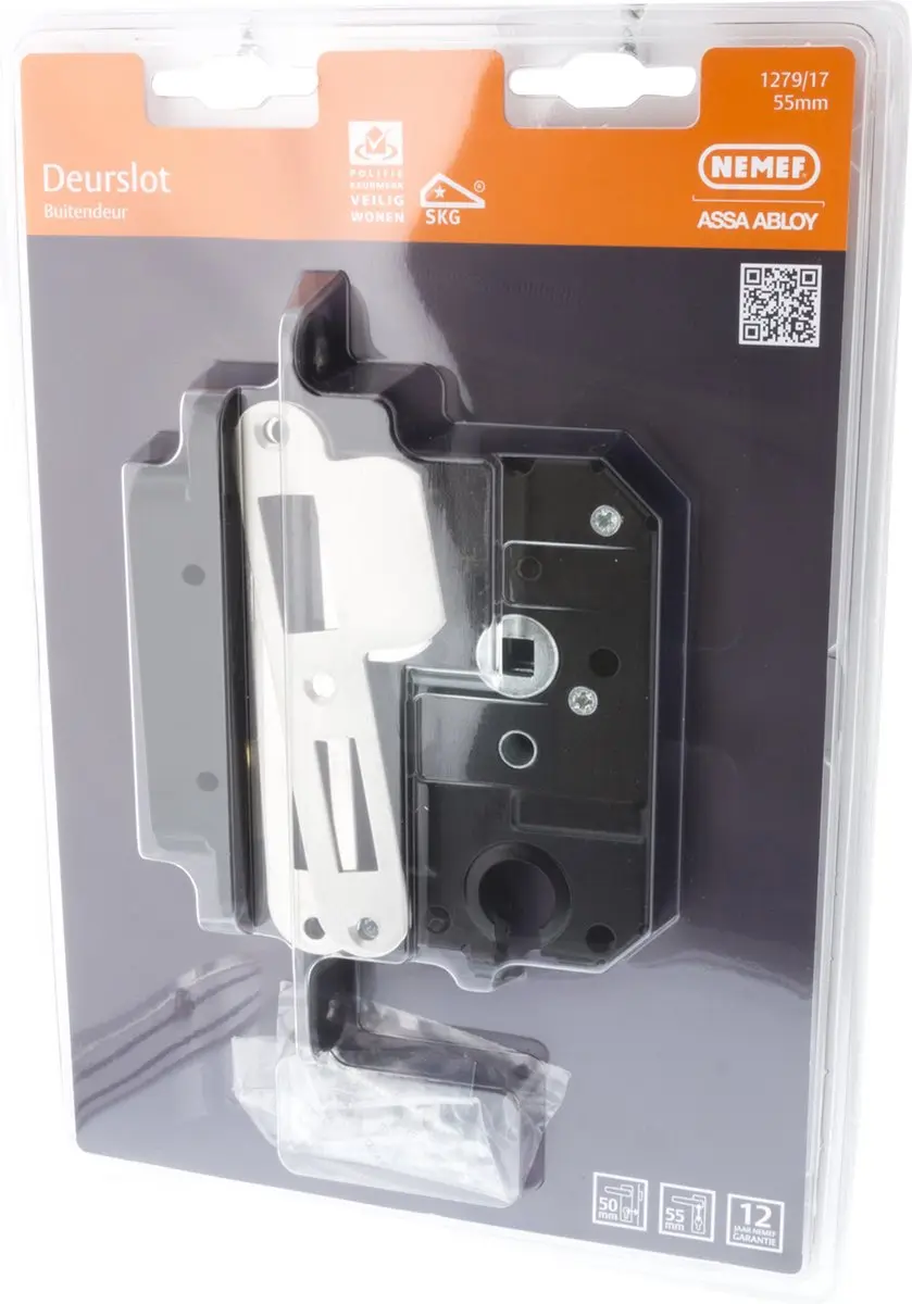 Nemef Veiligheidsslot 1279/17 Rechts - 55mm Hartafstand - RVS - afbeelding 6 van 6