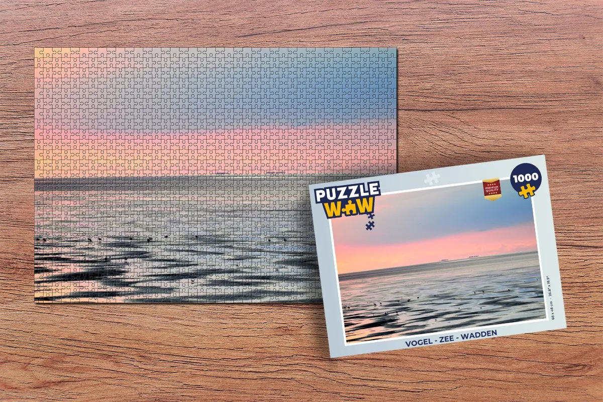 PuzzleWow Vogel Zee Wadden Legpuzzel 1000 Stuks - Multicolor