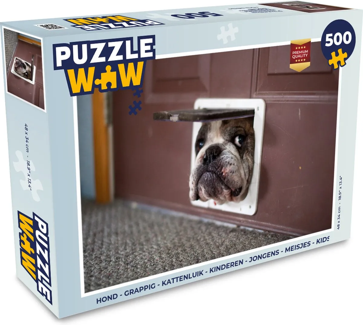 PuzzleWow Hond & Kattenluik Puzzel 500 Stuks - Multicolor