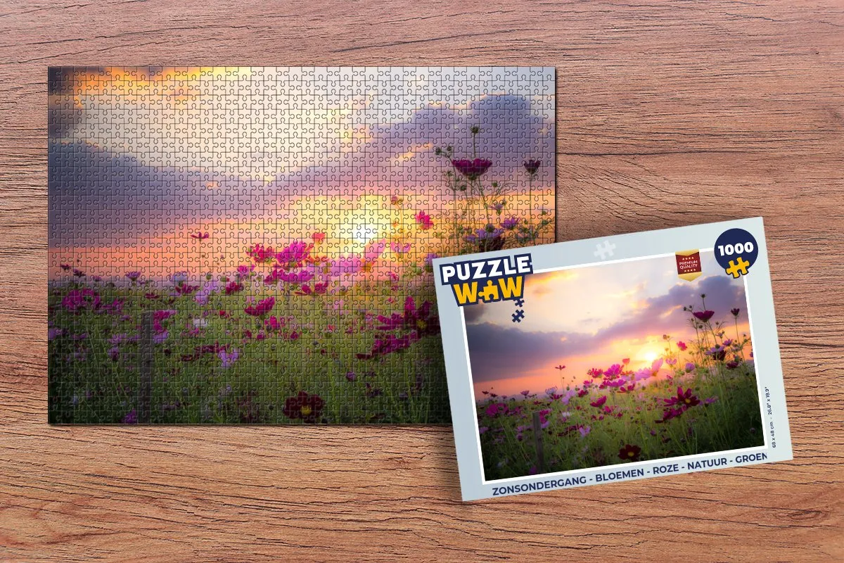 PuzzleWow Zonsondergang Legpuzzel 1000 Stuks - Multicolor