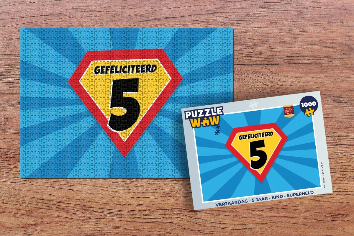 PuzzleWow Verjaardag Superheld Legpuzzel 1000 Stuks - Multicolor