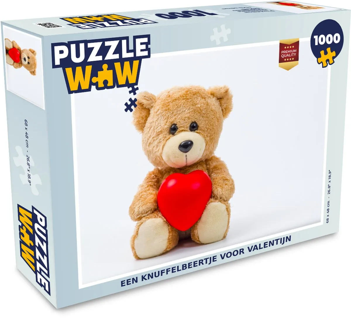 PuzzleWow Valentijn Knuffelbeertje Legpuzzel 1000 Stuks - Multicolor