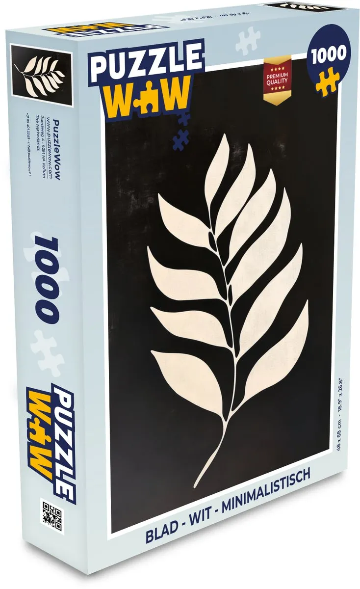 PuzzleWow Minimalistisch Legpuzzel 1000 Stuks - Wit