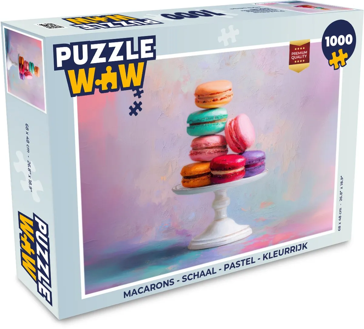 PuzzleWow Macarons Legpuzzel 1000 Stuks - Pastel Kleurrijk