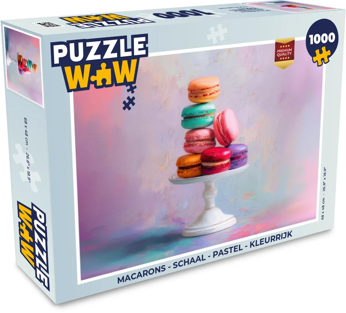 PuzzleWow Macarons Legpuzzel 1000 Stuks - Pastel Kleurrijk