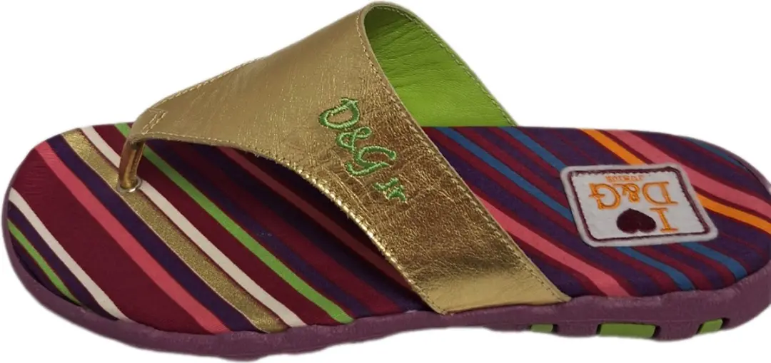 D&G INFRADITO SLIPPER GOLD EN RAINBOW SOLE SIZE 39