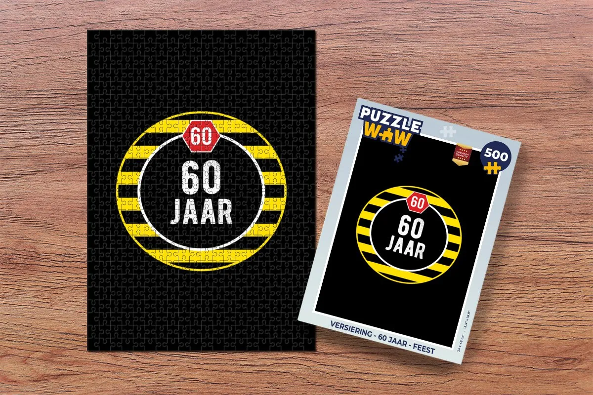 PuzzleWow 60 Jaar Feest Legpuzzel 500 Stuks - Multicolor
