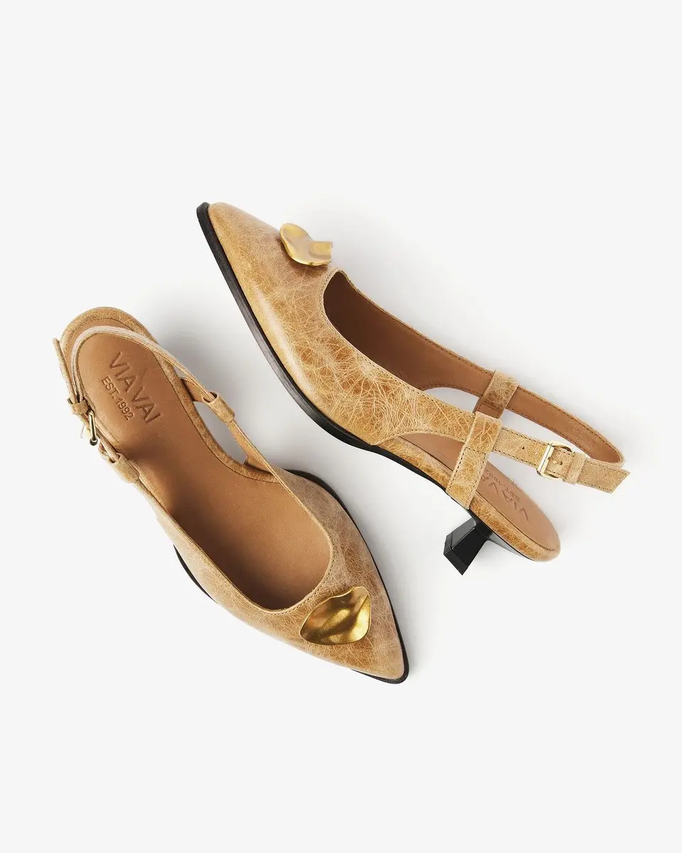VIA VAI Lea Imani Slingbacks Dames - Cognac - Maat 39 - afbeelding 3 van 6
