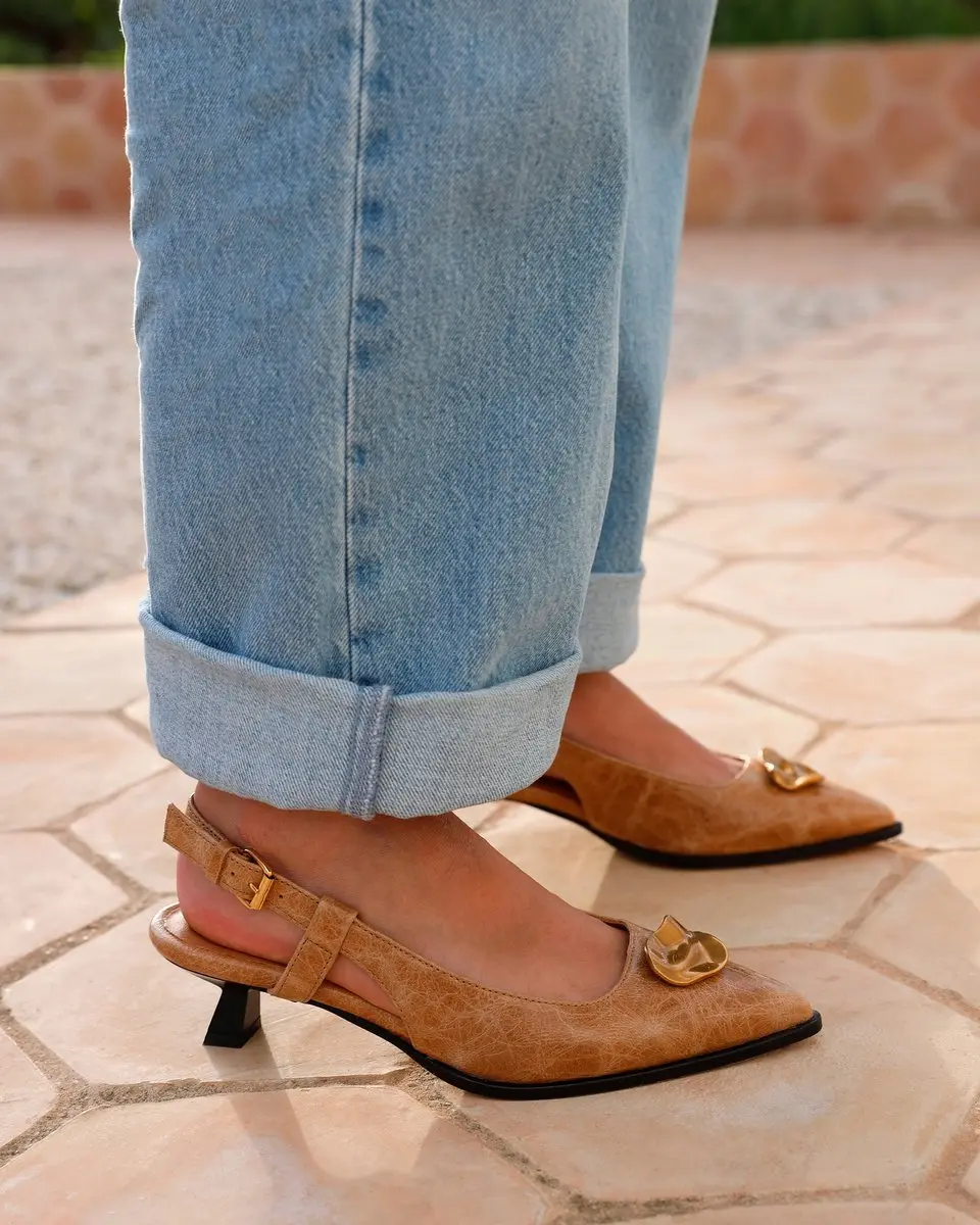 VIA VAI Lea Imani Slingbacks Dames - Cognac - Maat 39 - afbeelding 5 van 6