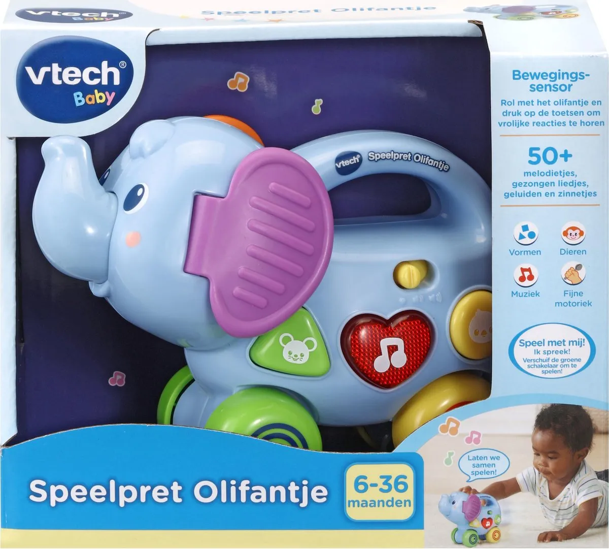 VTech Baby Speelpret Olifantje - Educatief Speelgoed - Multikleuren