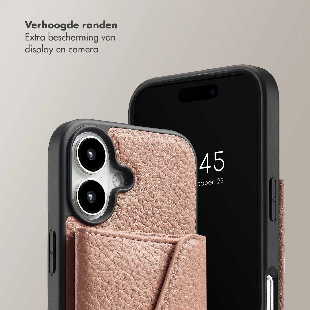 Selencia Sera Koordhoes iPhone 16 - 3 Pasjes - Old Pink