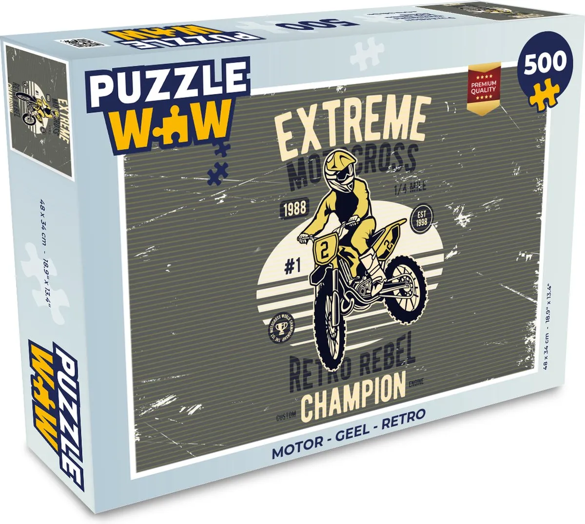 PuzzleWow Motor Retro Legpuzzel 500 Stuks - Multicolor